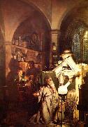 Joseph wright of derby The Alchemist in Search of the Philosopher Stone, oil painting artist